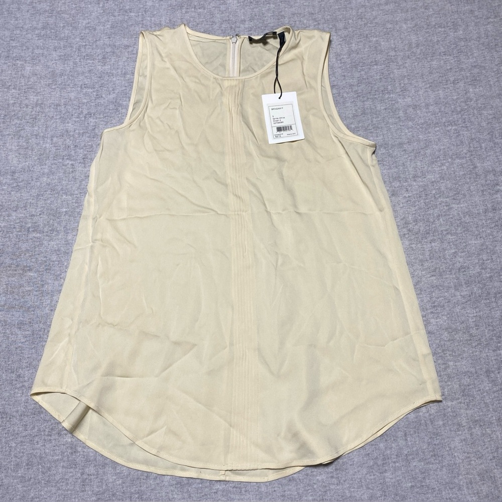Theory Top Womens Small‎ Cream Bringam Flowy Boho Sleeveless Business Summer New